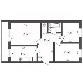 Продается 3-комн. квартира, 60,8 м²