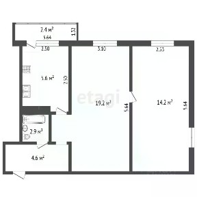 Продается 2-комн. квартира, 46,5 м²