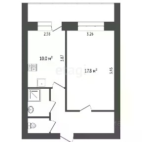 Продается 1-комн. квартира, 39,8 м²