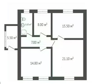 Продается 1-этажный дом, 72 м²