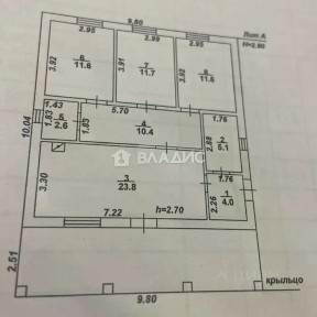 Продается 1-этажный дом, 80,8 м²