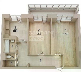 Продается 2-комн. квартира, 53,8 м²