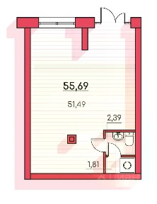 Продается помещение свободного назначения, 55,69 м²