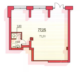 Продается помещение свободного назначения, 77,25 м²