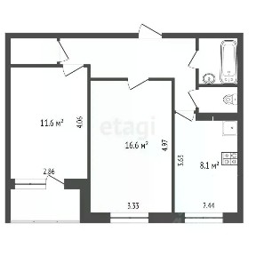 Продается 2-комн. квартира, 49,8 м²