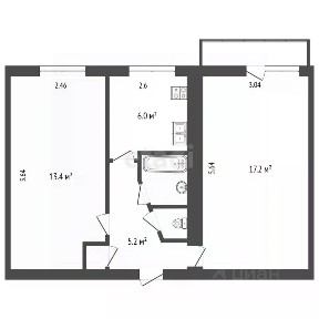 Продается 2-комн. квартира, 44,9 м²