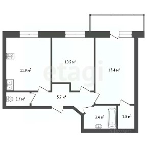 Продается 2-комн. квартира, 50 м²