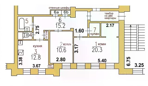 Продается 2-комн. квартира, 66 м²