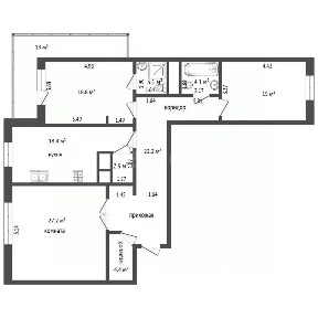 Продается 3-комн. квартира, 114,2 м²