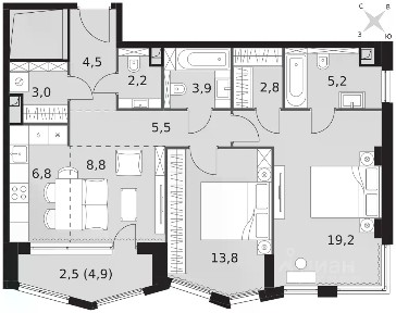 Продается 2-комн. квартира, 78,2 м²