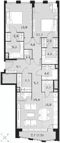 Продается 3-комн. квартира, 99,3 м²