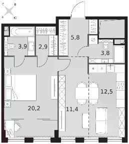 Продается 2-комн. квартира, 60,5 м²