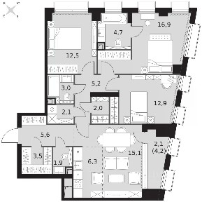 Продается 4-комн. квартира, 93,8 м²