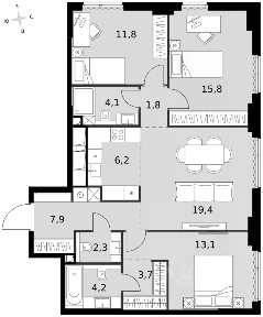 Продается 4-комн. квартира, 90,3 м²