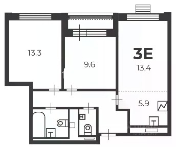 Продается 2-комн. квартира, 55,6 м²