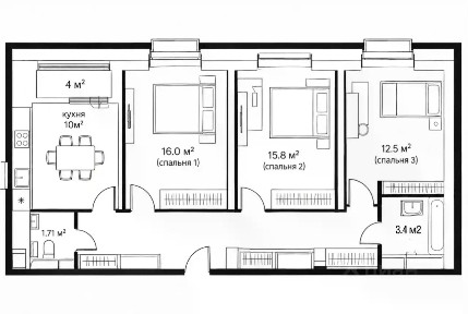 Продается 3-комн. квартира, 75 м²