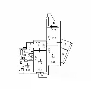 Продается 3/8 квартиры, 72,9/10 м²