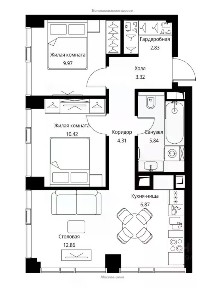 Продается 2-комн. квартира, 56,4 м²