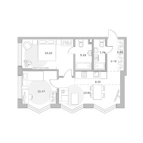 Продается 2-комн. квартира, 61,4 м²