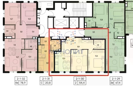 Продается 2-комн. квартира, 54,4 м²