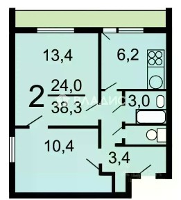 Продается 2-комн. квартира, 38,3 м²