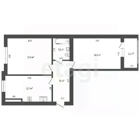 Продается 2-комн. квартира, 63,1 м²