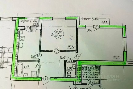 Продается 2-комн. квартира, 64 м²