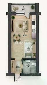 Продается студия, 27,57 м²