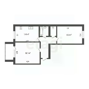 Продается 2-комн. квартира, 60,8 м²