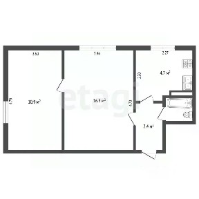 Продается 2-комн. квартира, 35,2 м²