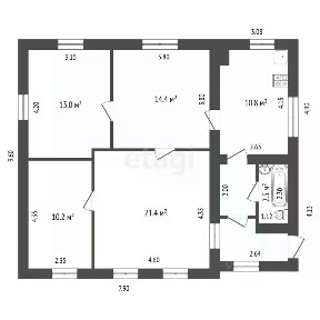 Продается 1-этажный дом, 78,7 м²