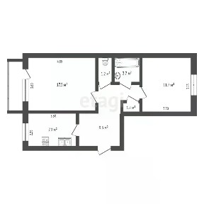 Продается 2-комн. квартира, 51,5 м²