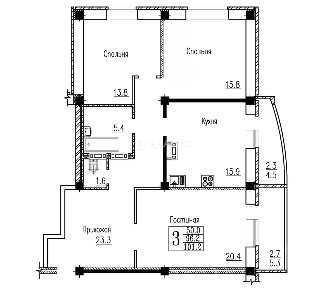 Продается 3-комн. квартира, 101,2 м²