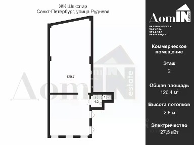Сдается помещение свободного назначения, 126,4 м²