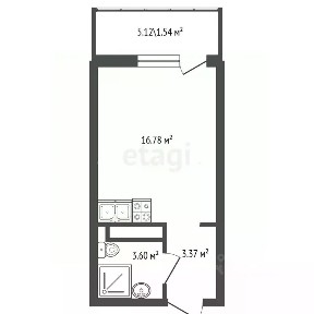 Продается студия, 25 м²