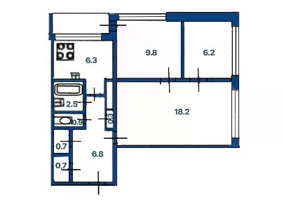 Продается 3-комн. квартира, 52,4 м²