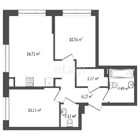 Продается 2-комн. квартира, 52,4 м²