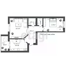 Продается 2-комн. квартира, 52,6 м²