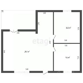 Продается 1-этажный дом, 60,5 м²