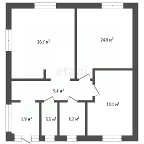 Продается 1-этажный дом, 100 м²