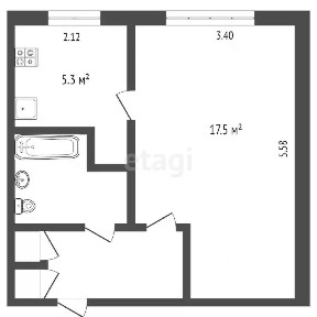 Продается 1-комн. квартира, 29,9 м²