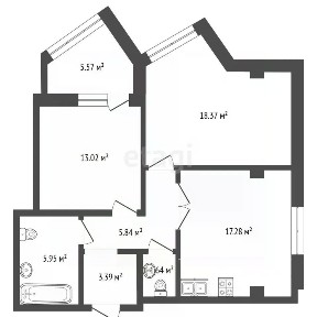 Продается 2-комн. квартира, 64,9 м²