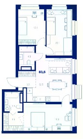 Продается 3-комн. квартира, 83,6 м²