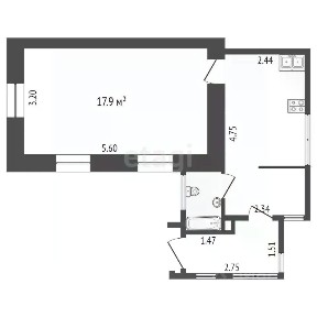 Продается 50% часть дома, 35 м²