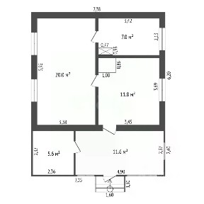 Продается 1-этажный дом, 38,8 м²