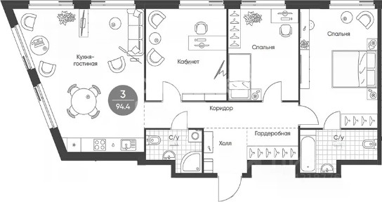 Продается 4-комн. квартира, 94,4 м²