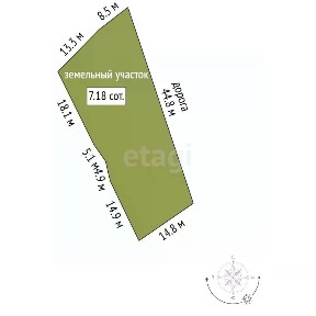Продается участок, 7,18 сот.