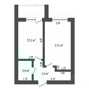 Продается 1-комн. квартира, 42,4 м²