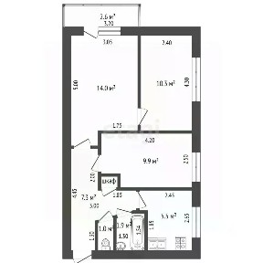 Продается 3-комн. квартира, 49,9 м²