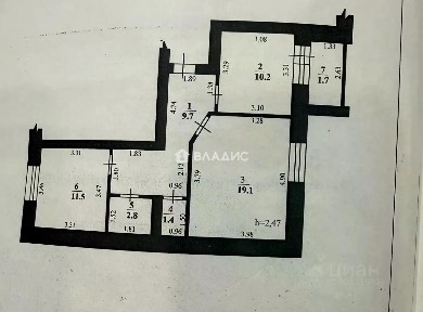 Продается 2-комн. квартира, 54,7 м²
